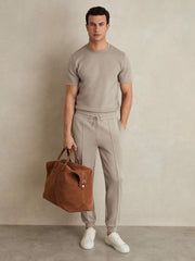 Reiss | Drawstring Jersey Joggers in Taupe