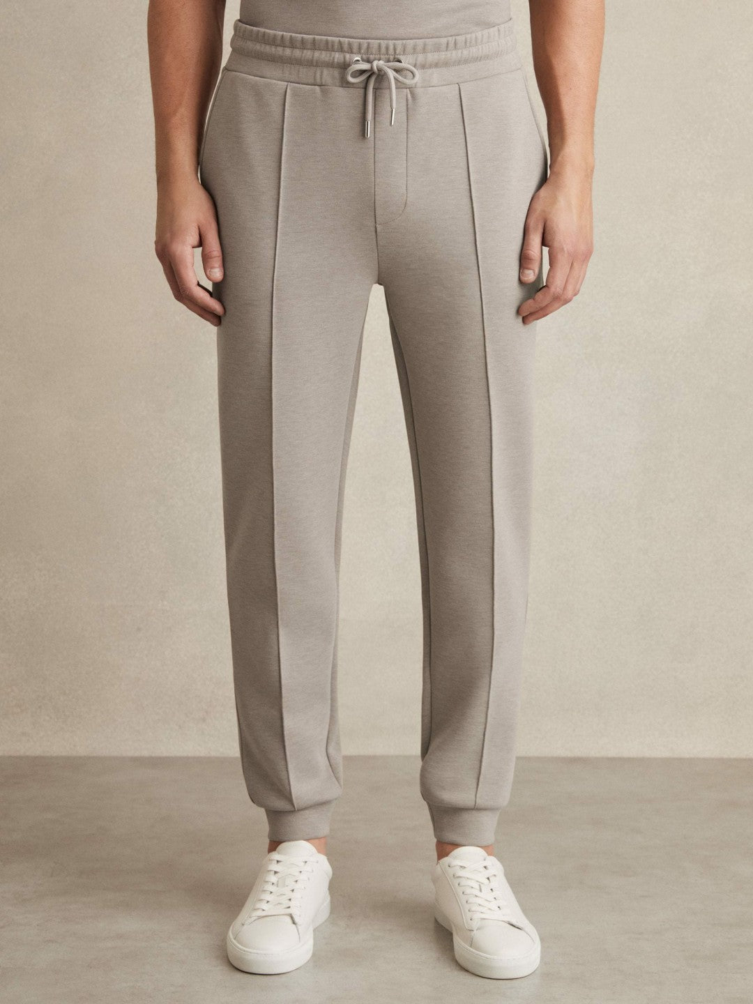 Reiss | Drawstring Jersey Joggers in Taupe