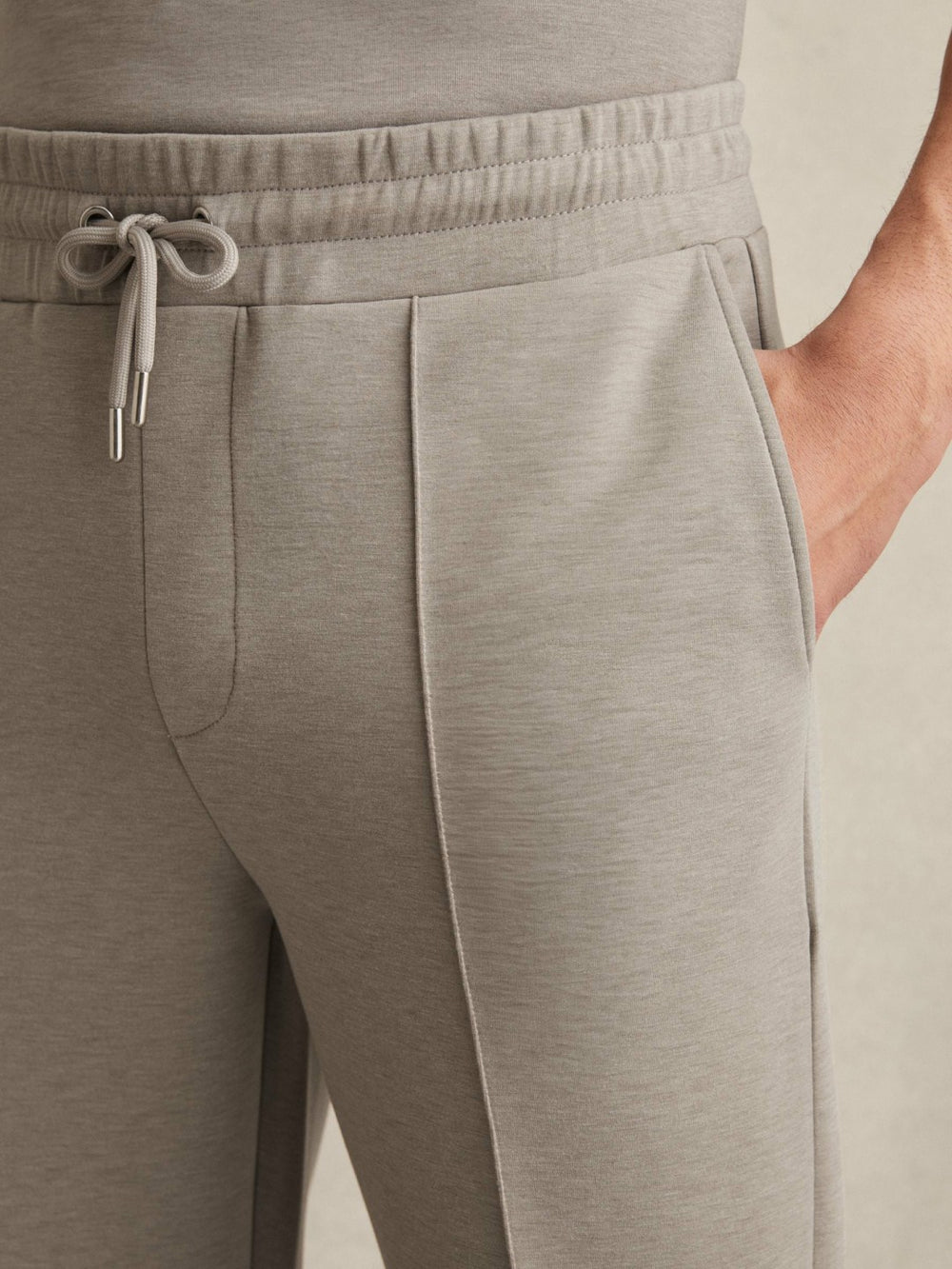 Reiss | Drawstring Jersey Joggers in Taupe