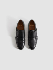 Reiss | Leather Double Monk Strap Shoes in Black