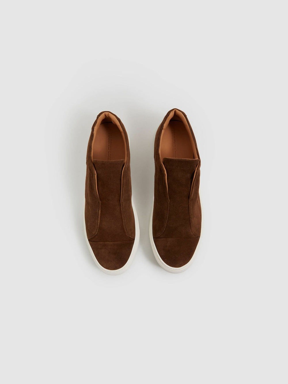 Reiss | Harrys London Suede Slip On Trainers in Dark Bark Brown