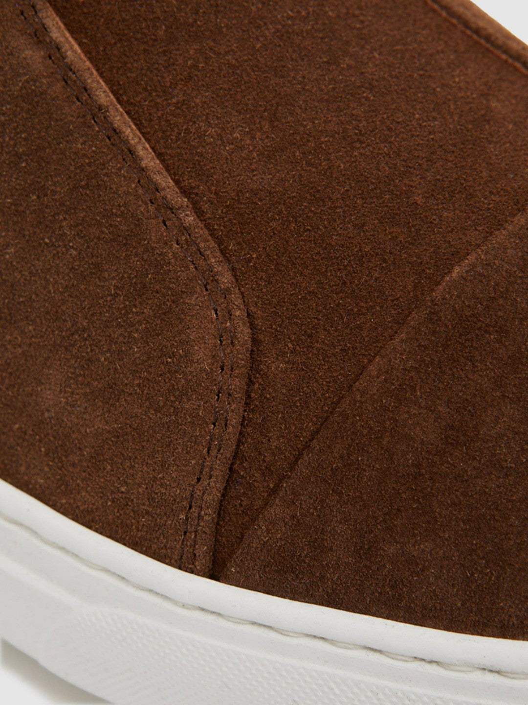 Reiss | Harrys London Suede Slip On Trainers in Dark Bark Brown