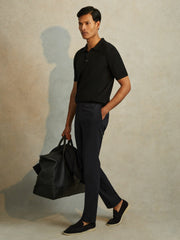 Reiss | Merino Wool Polo Shirt in Black