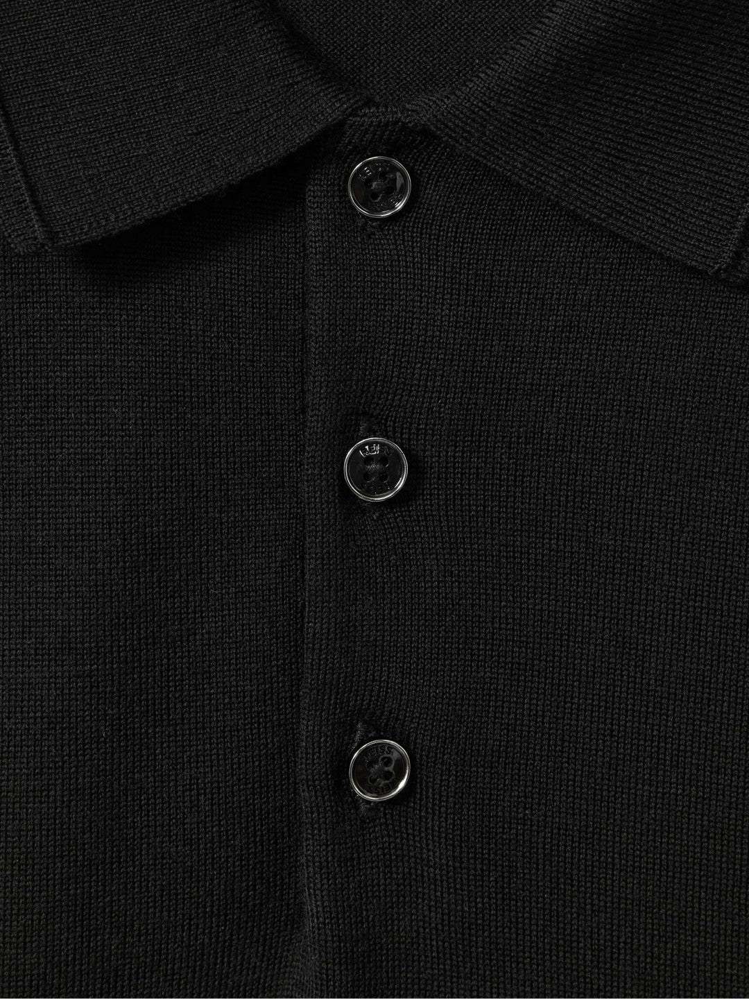 Reiss | Merino Wool Polo Shirt in Black