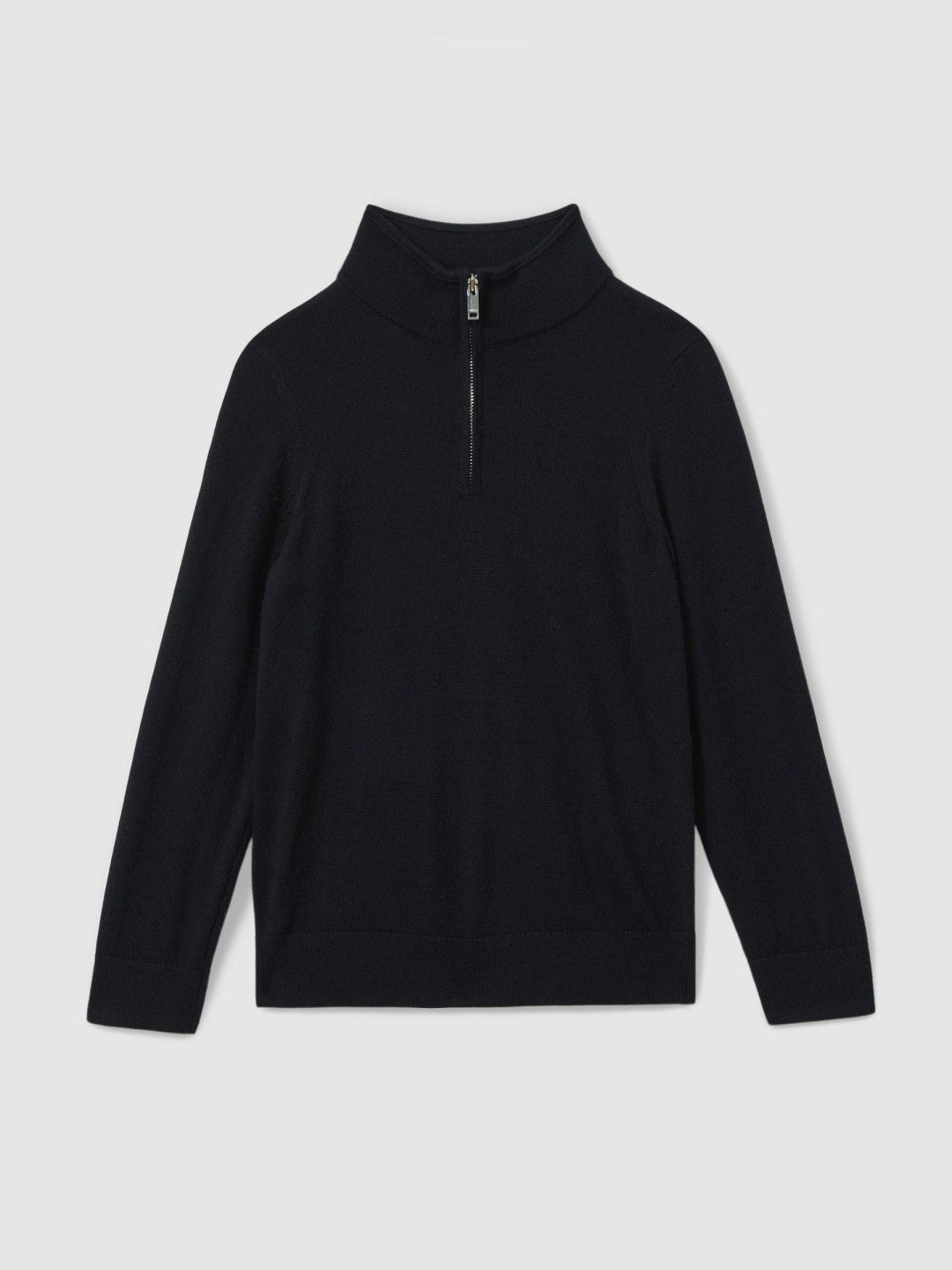 Reiss | 9-13 yrs Merino Wool Half-Zip Funnel Neck Jumper in Navy