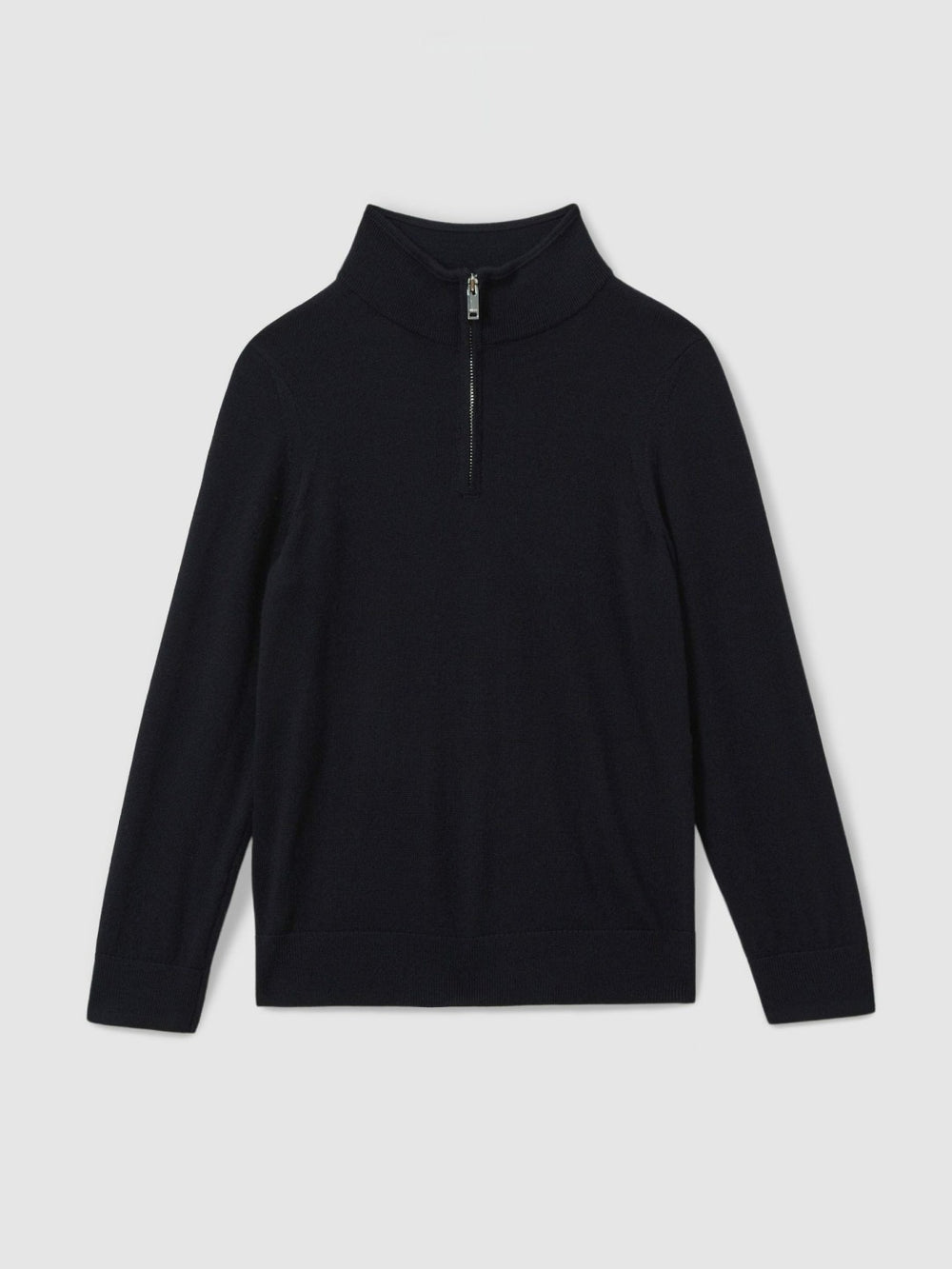Reiss | 9-13 yrs Merino Wool Half-Zip Funnel Neck Jumper in Navy