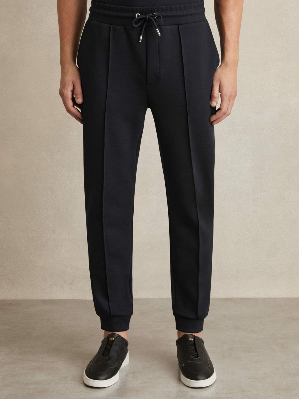 Reiss | Drawstring Jersey Joggers in Navy Blue