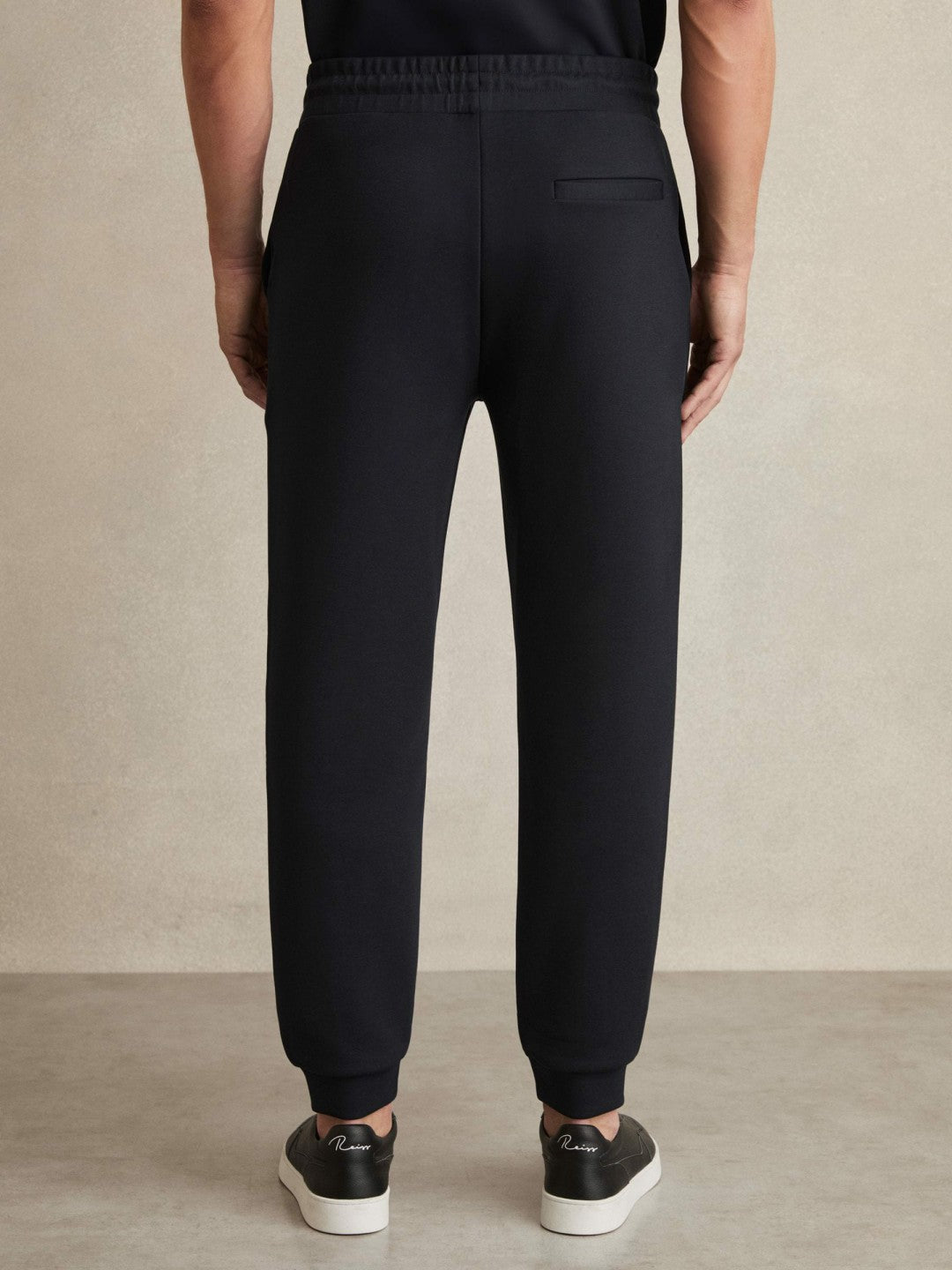 Reiss | Drawstring Jersey Joggers in Navy Blue