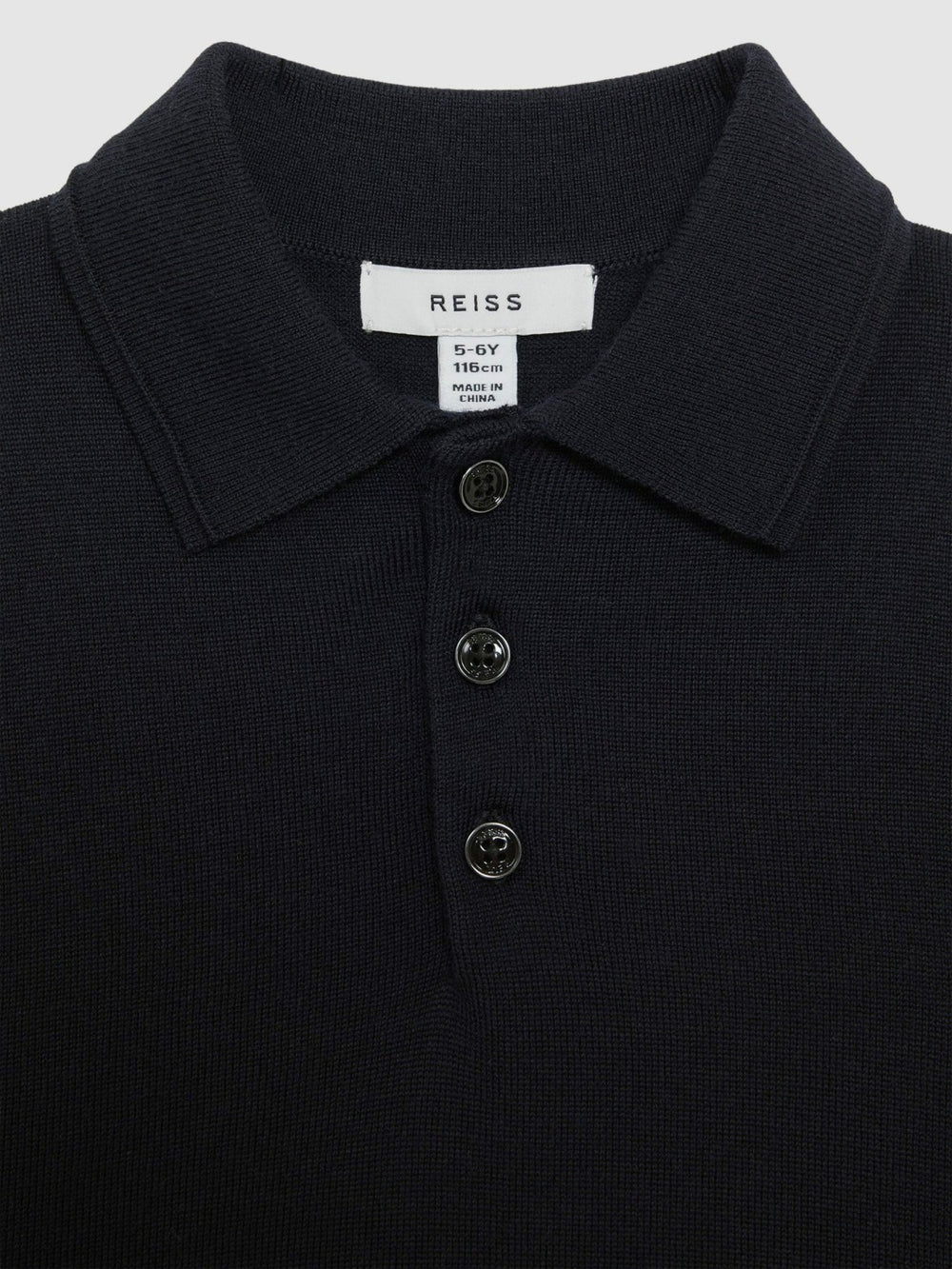 Reiss | 9-14 yrs Merino Wool Polo Shirt in Navy