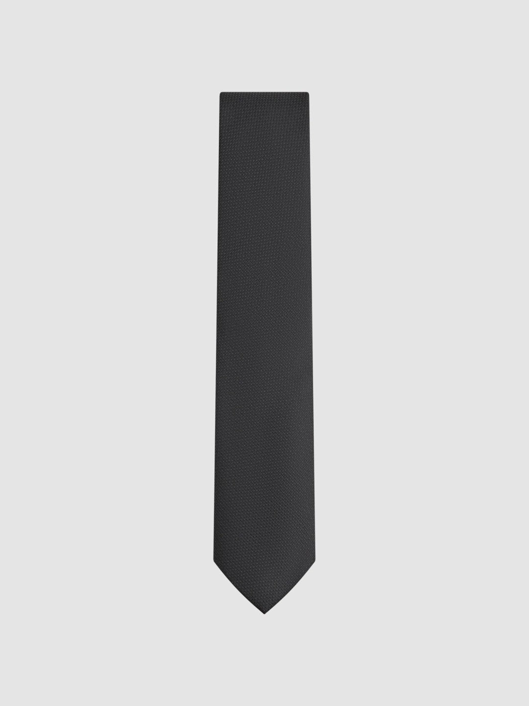 Reiss | Textured Silk Blend Tie in Black