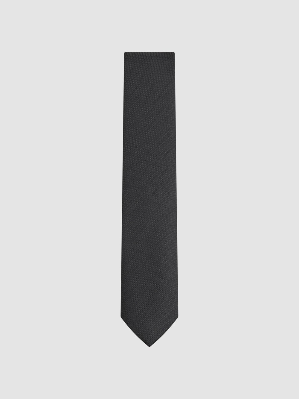 Reiss | Textured Silk Blend Tie in Black