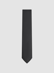 Reiss | Textured Silk Blend Tie in Black