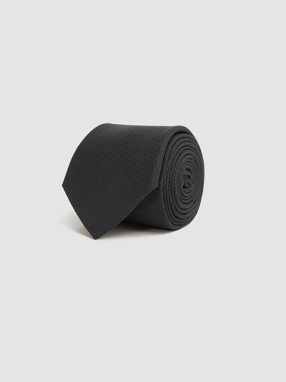 Reiss | Textured Silk Blend Tie in Black