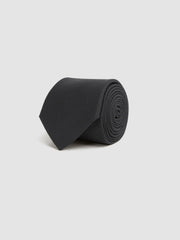 Reiss | Textured Silk Blend Tie in Black