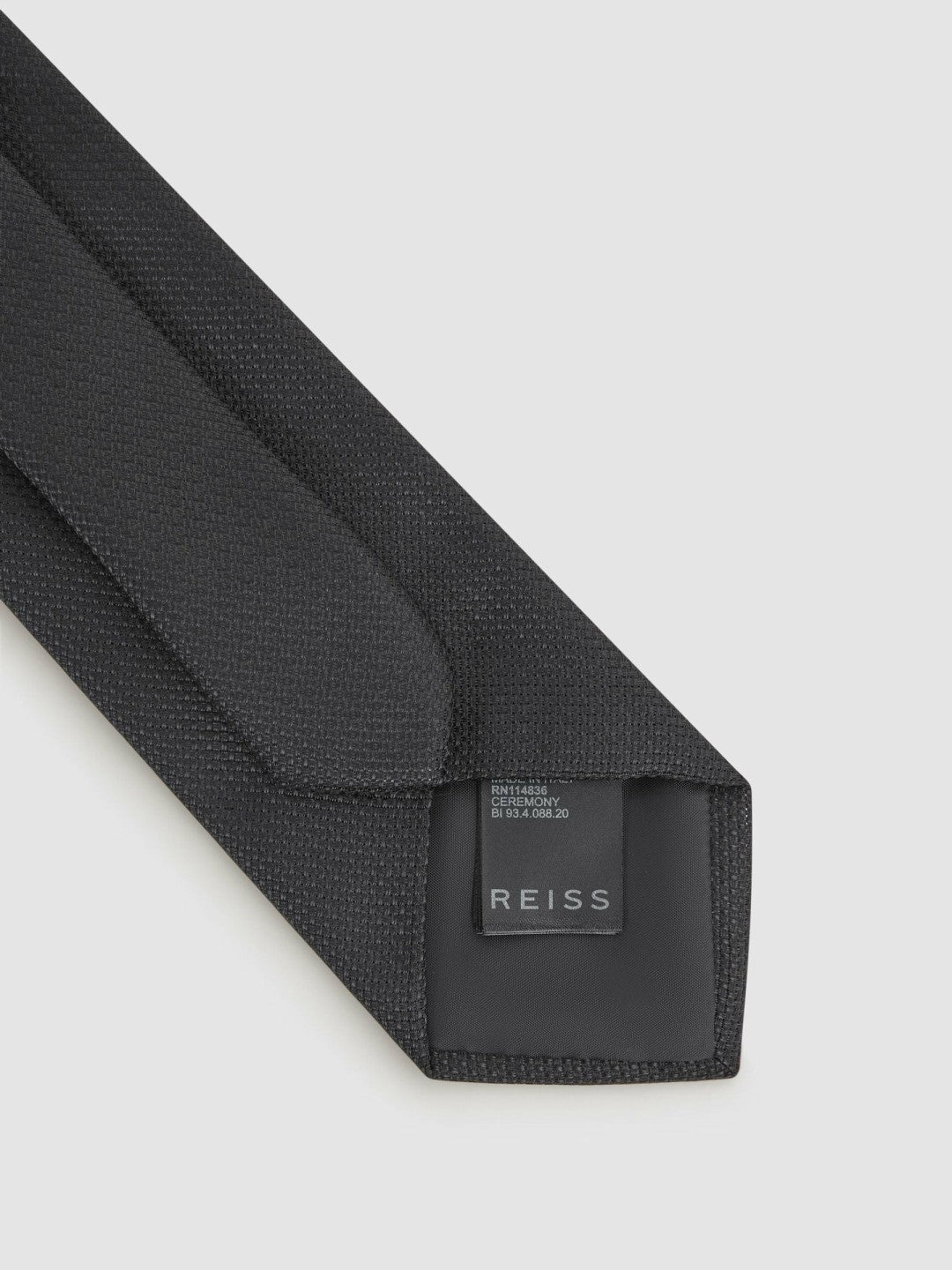 Reiss | Textured Silk Blend Tie in Black