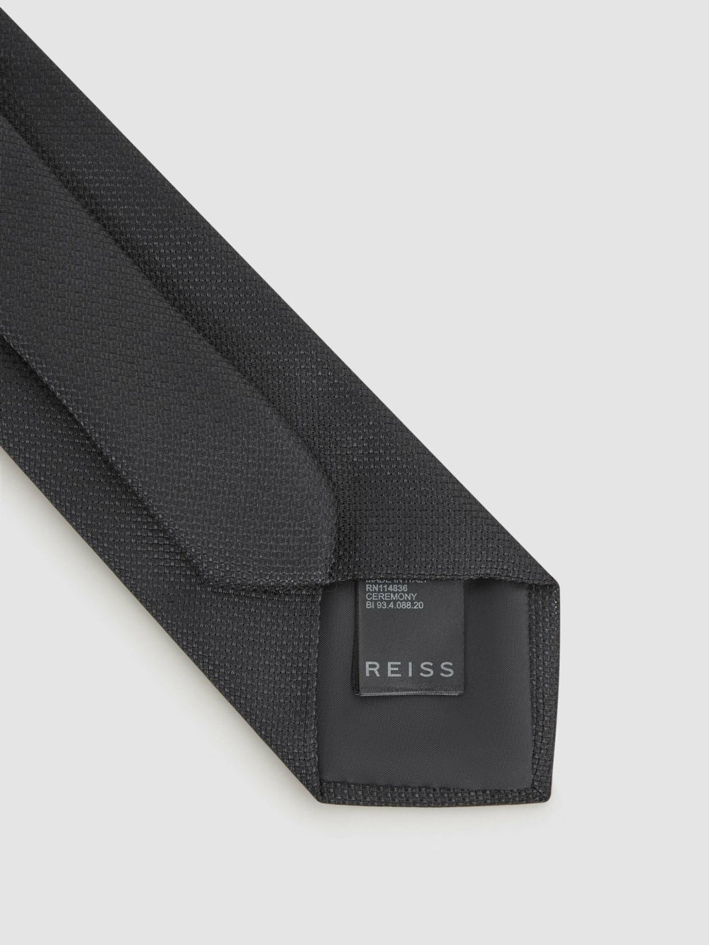 Reiss | Textured Silk Blend Tie in Black