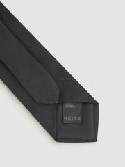 Reiss | Textured Silk Blend Tie in Black