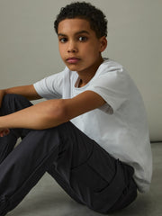 Reiss | 3-9 yrs Technical Drawstring Cuffed Cargo Trousers in Navy
