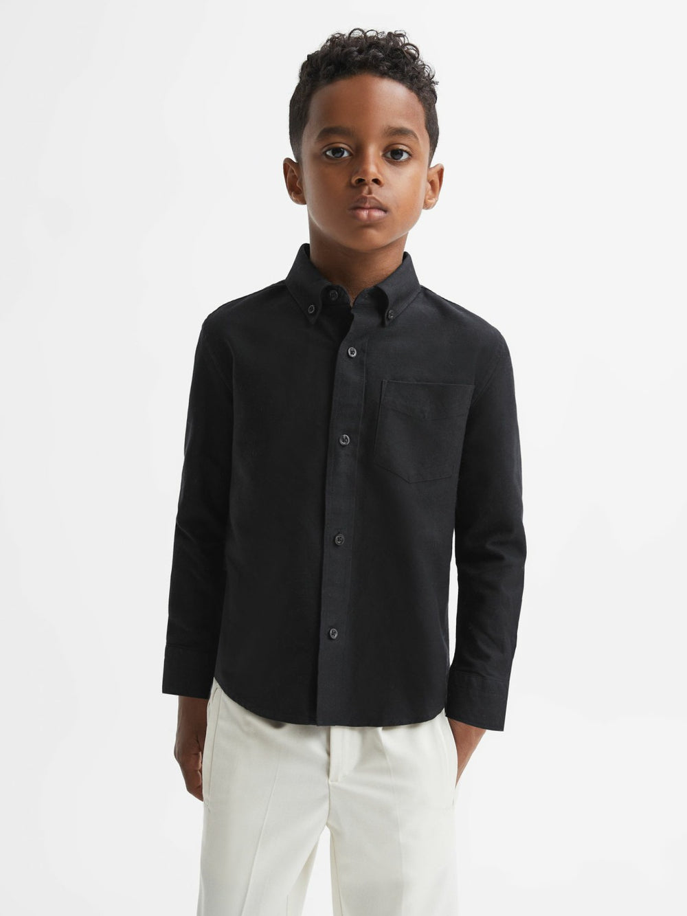 Reiss | 3-9 yrs Button Down Oxford Shirt in Black