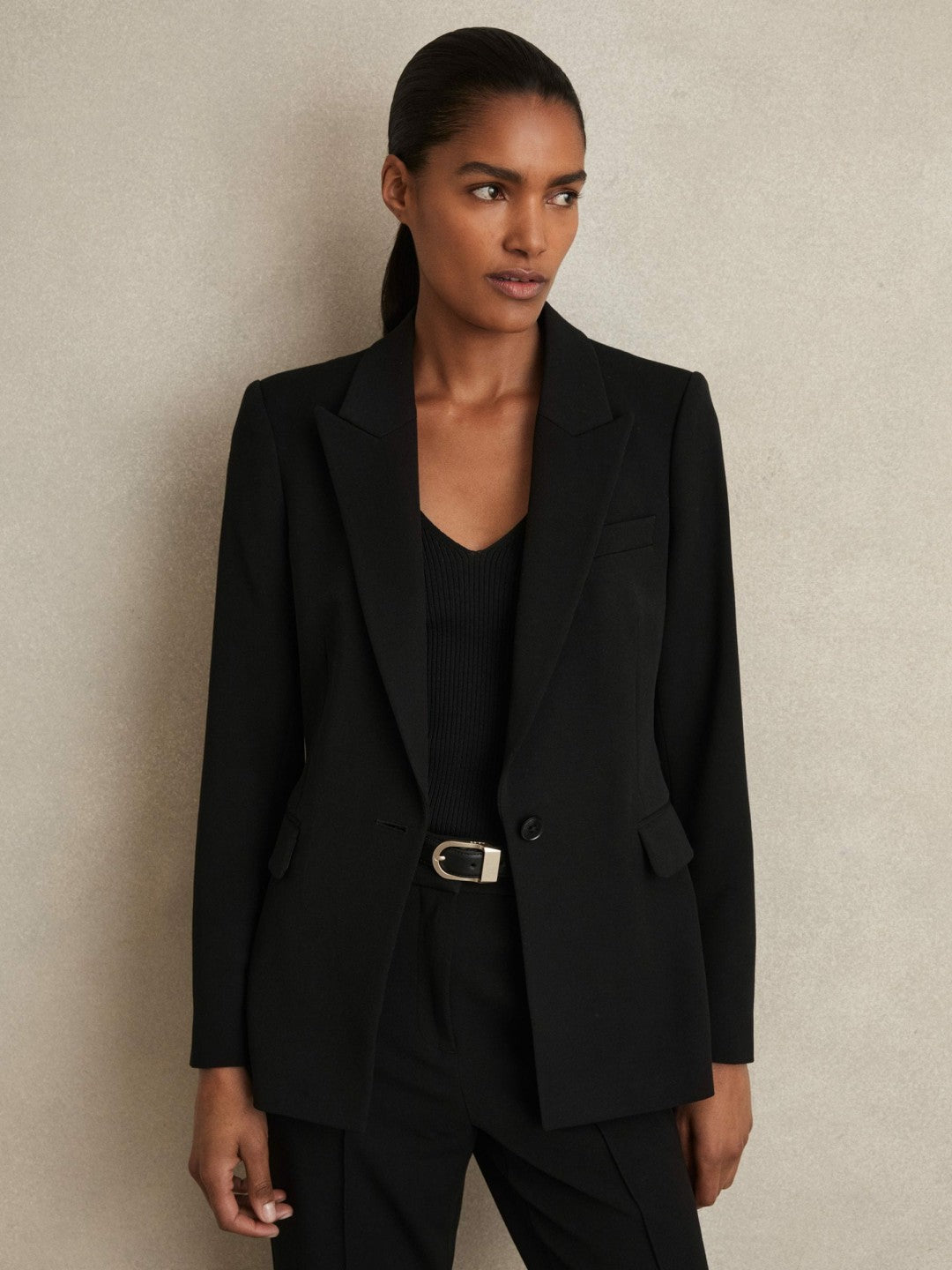 Reiss | Tailored Single Breasted Suit Blazer in Black