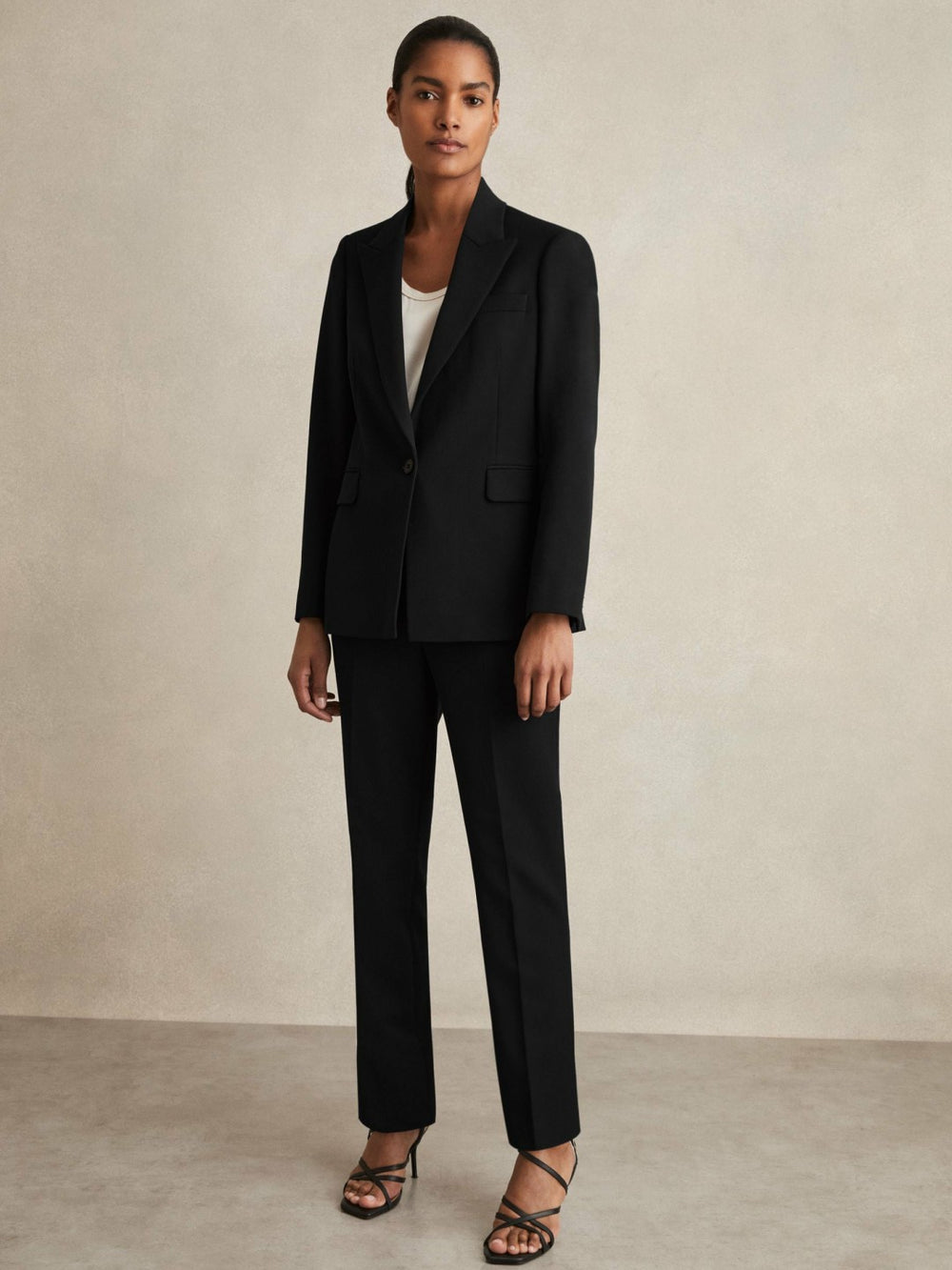 Reiss | Tailored Single Breasted Suit Blazer in Black