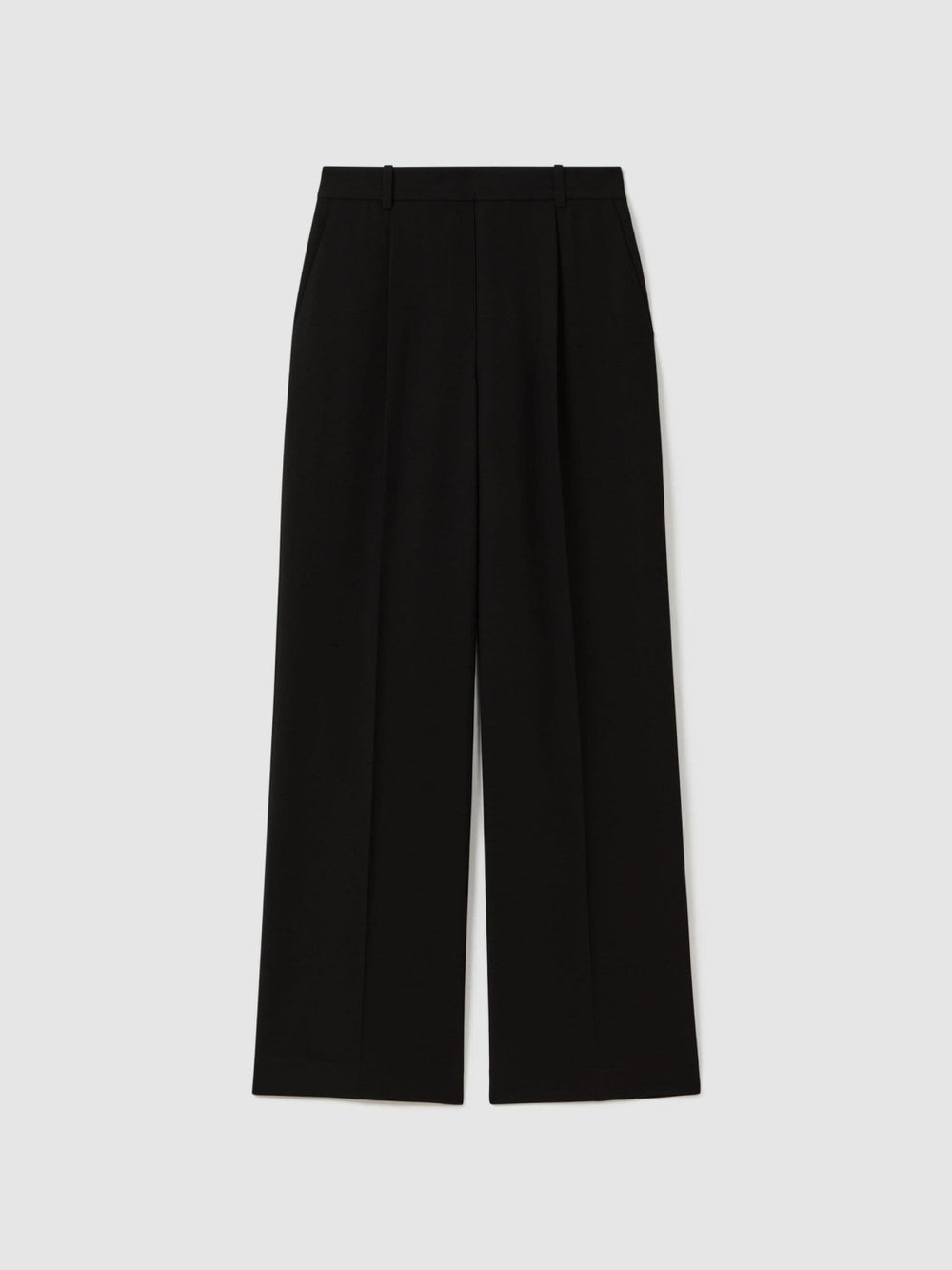 Reiss | Petite Half-Elasticated Wide Leg Trousers in Black