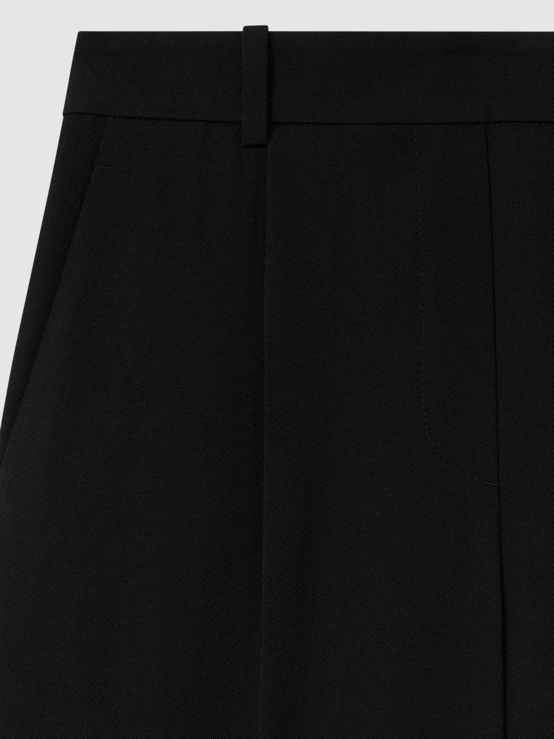 Reiss | Petite Half-Elasticated Wide Leg Trousers in Black