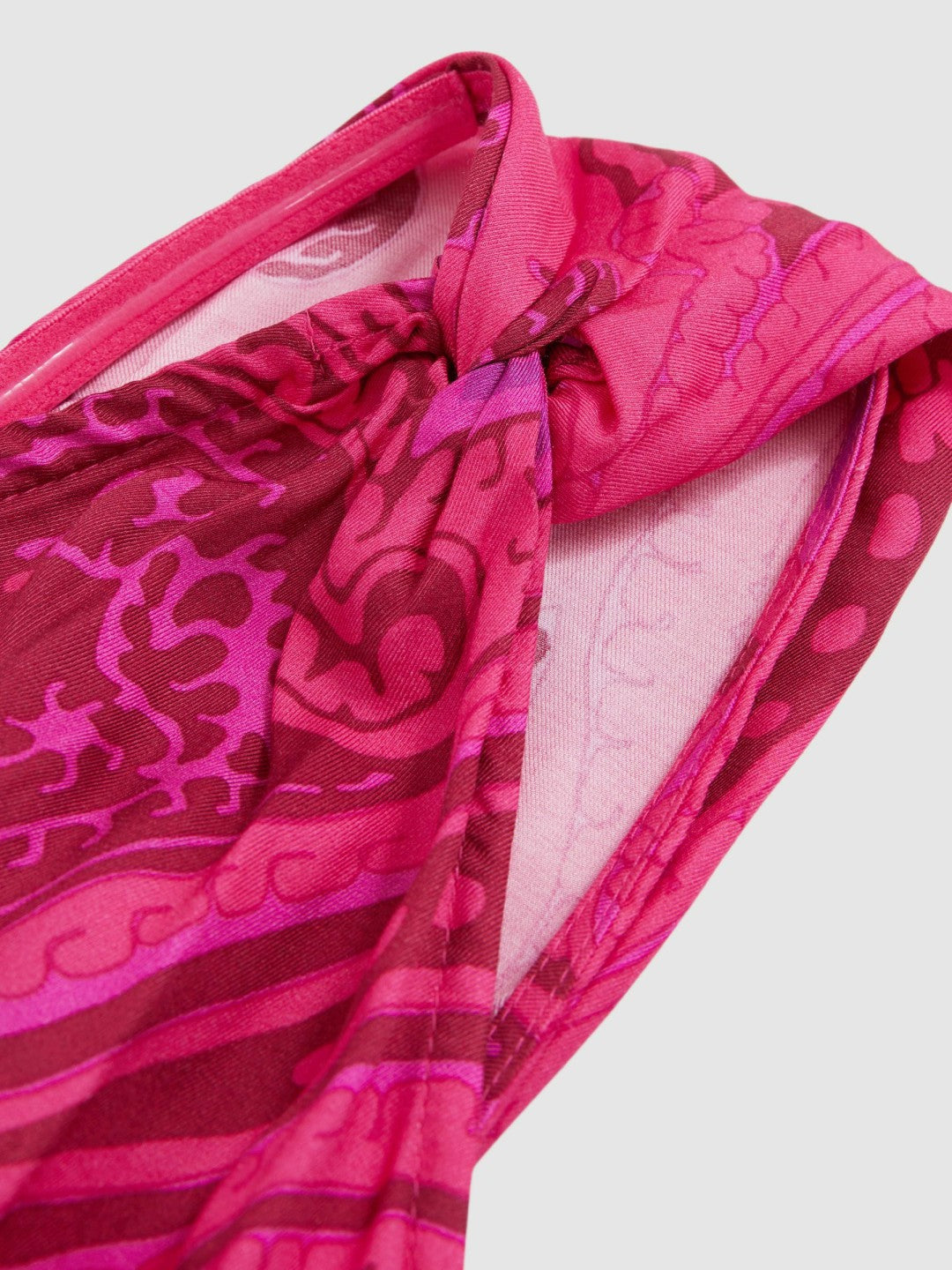 Reiss | Paisley-Print One-Shoulder Midi Dress in Pink