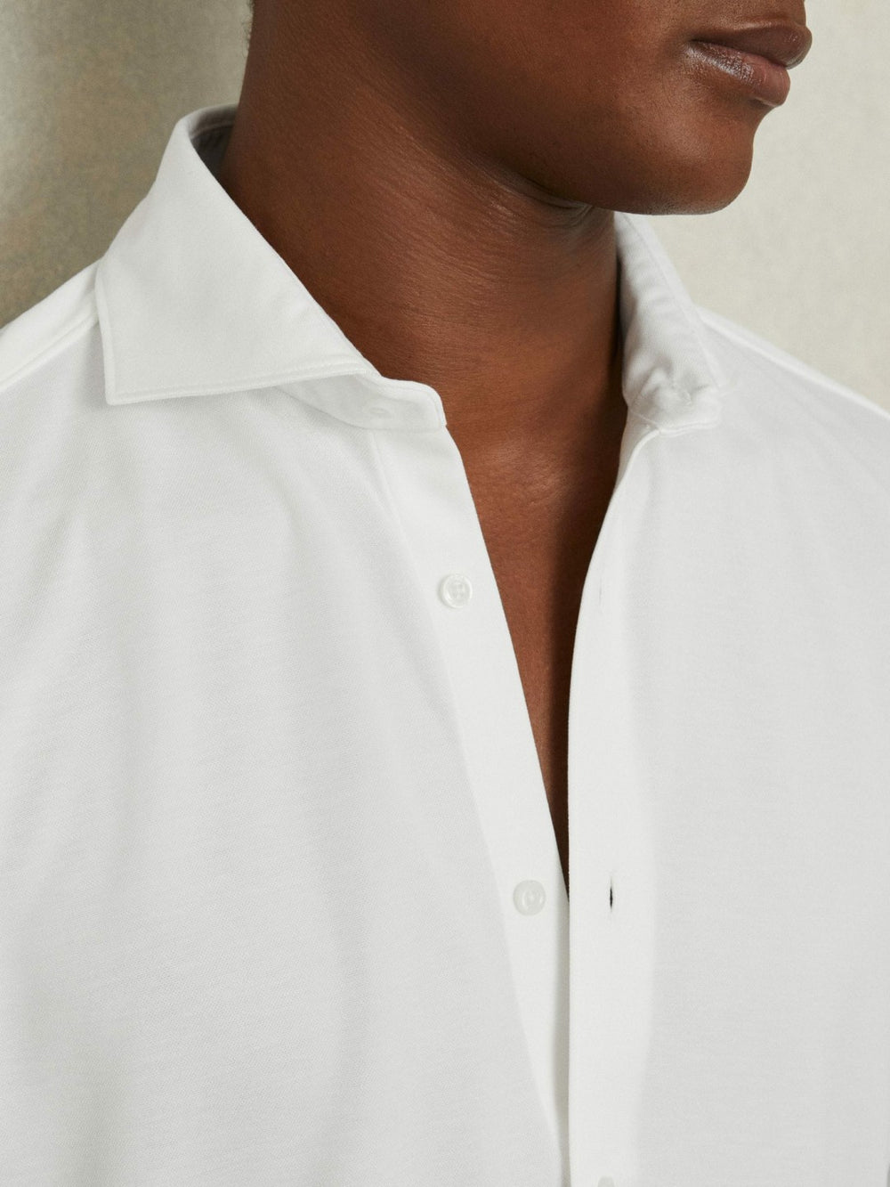 Reiss | Modal Blend Cutaway Collar Shirt in White