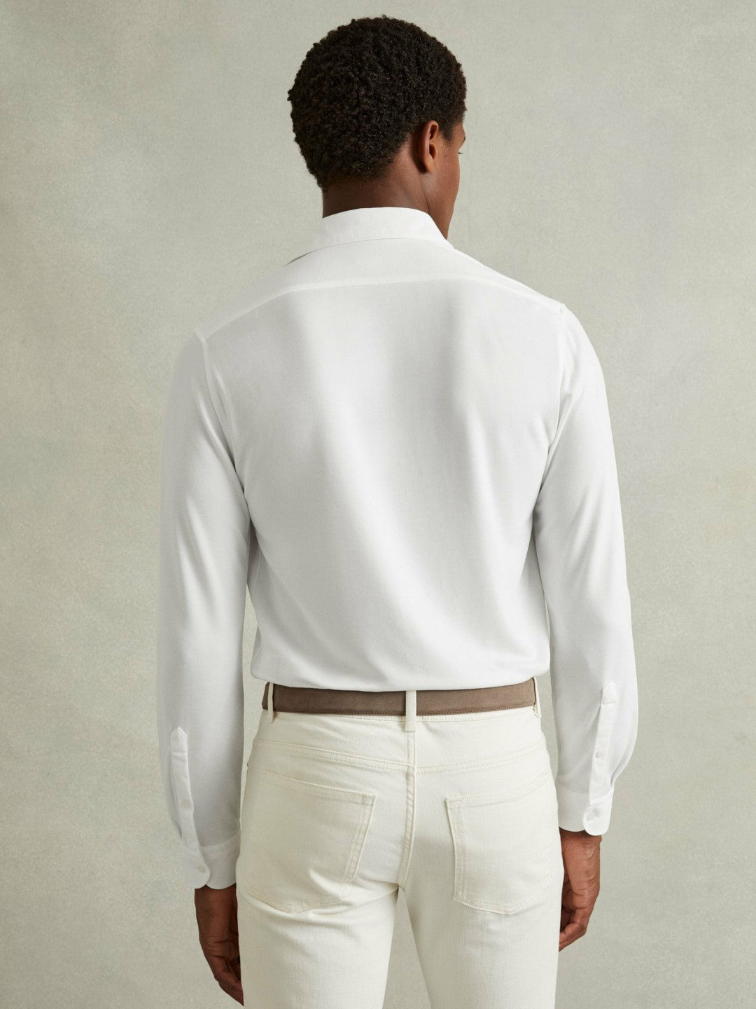 Reiss | Modal Blend Cutaway Collar Shirt in White