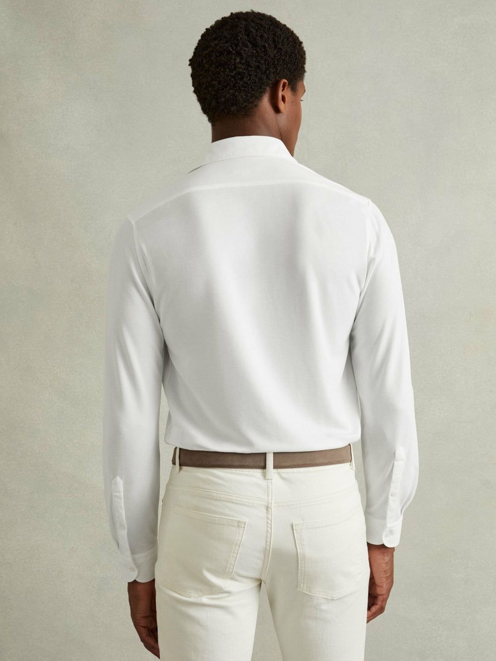 Reiss | Modal Blend Cutaway Collar Shirt in White