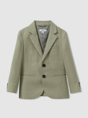 Reiss | 9-13 yrs Linen Single Breasted Blazer in Apple