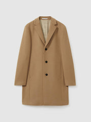 Reiss | Wool Blend Single Breasted Epsom Overcoat in Camel