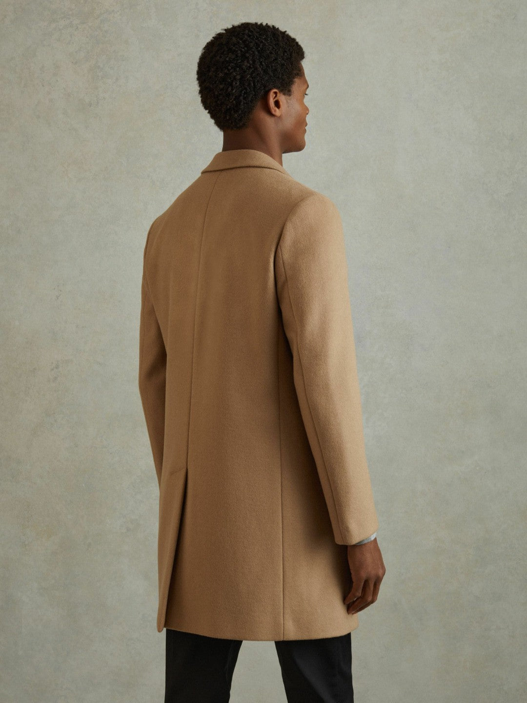Reiss | Wool Blend Single Breasted Epsom Overcoat in Camel