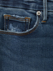 Reiss | Good American Mid Rise Raw Hem Skinny Jeans in Indigo