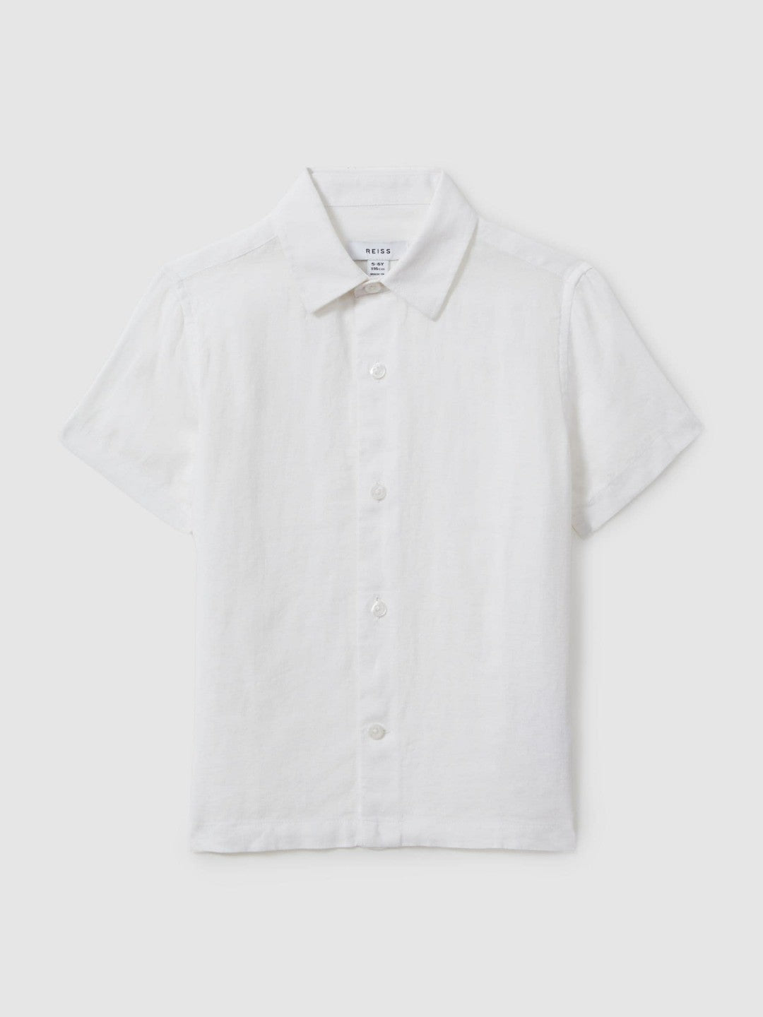 Reiss | 3-9 yrs Short Sleeve Linen Shirt in White