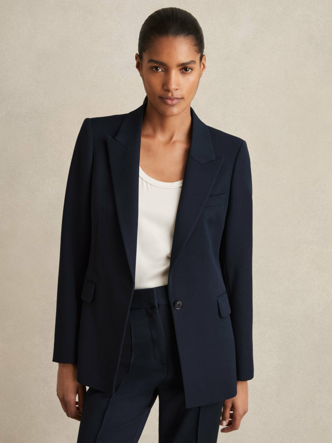 Reiss | Tailored Single Breasted Suit Blazer in Navy