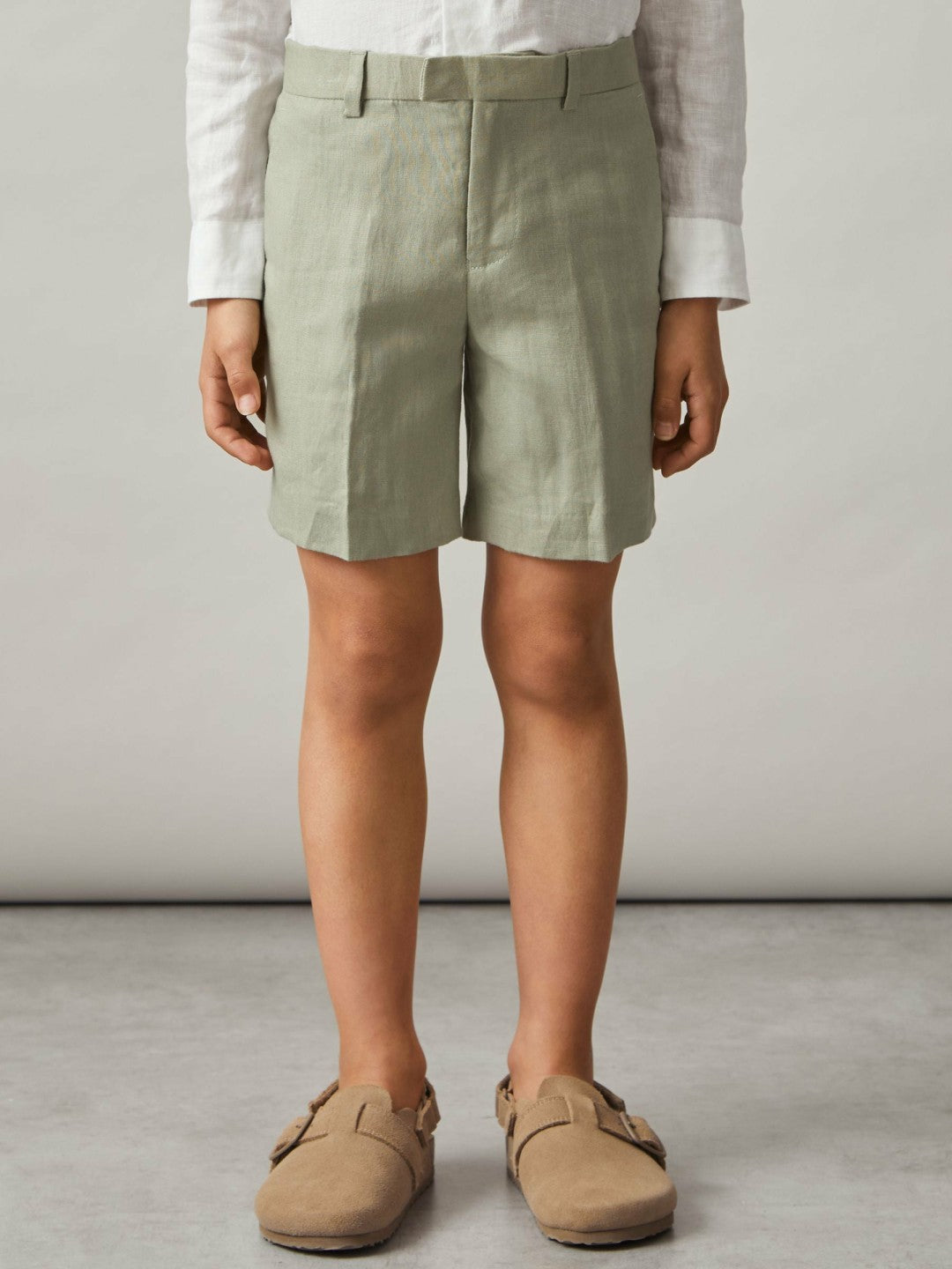 Reiss | 13-14 yrs Slim Fit Linen Adjustable Trousers in Apple
