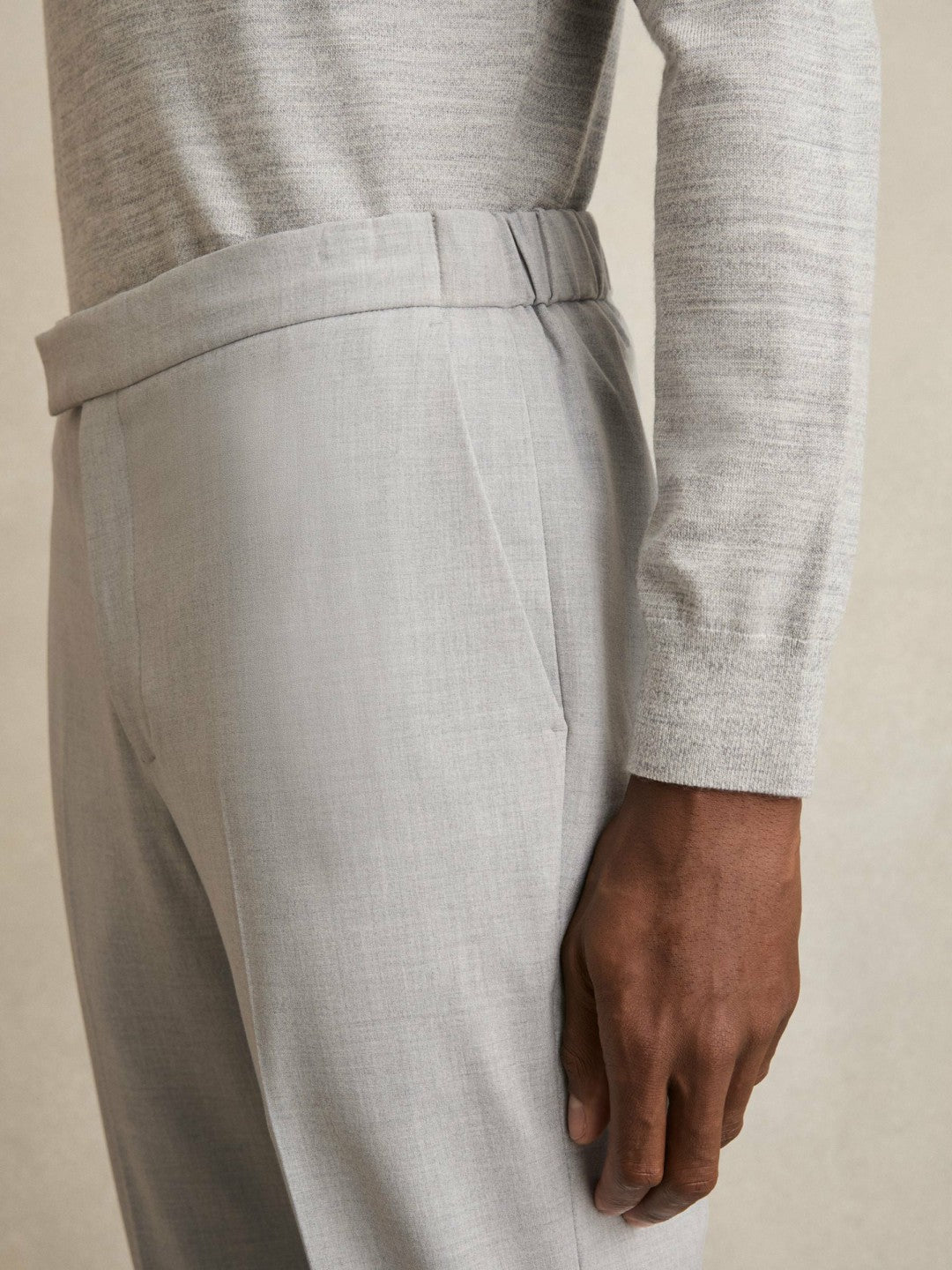 Reiss | Slim-Fit Drawstring Trousers in Grey