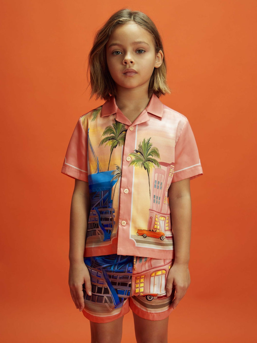 Reiss | Junior McLaren F1 Miami Drawstring Shorts in Pink Multi