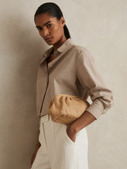 Reiss | Raffia Clutch Bag in Natural