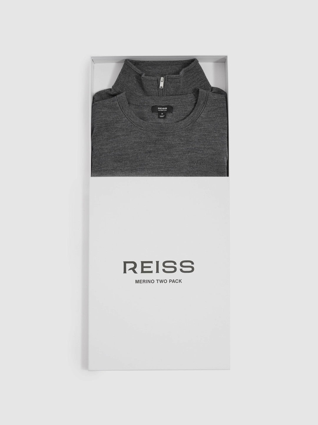 Reiss | Pack of Two Merino Wool Jumpers in Derby Grey Marl
