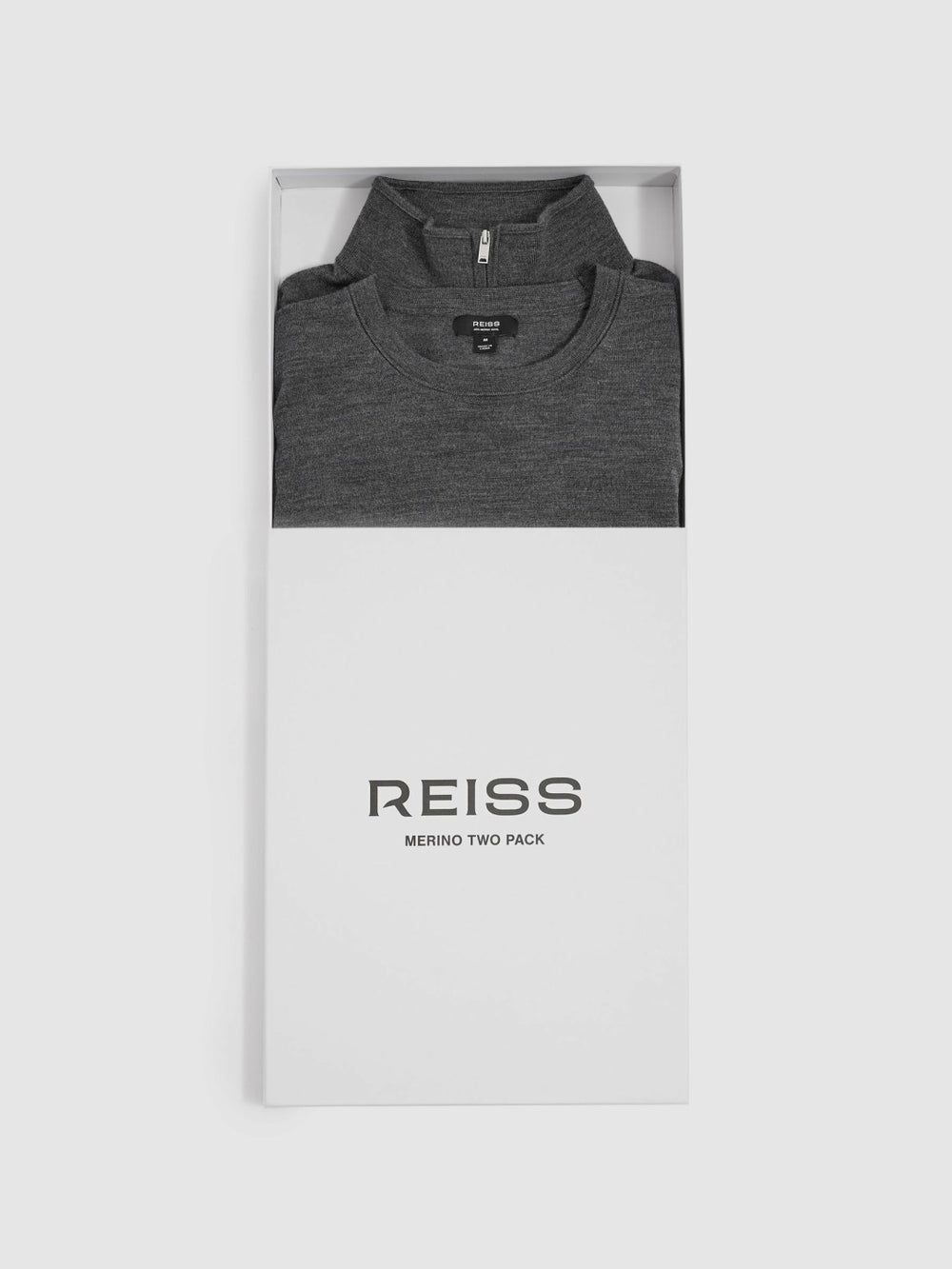 Reiss | Pack of Two Merino Wool Jumpers in Derby Grey Marl