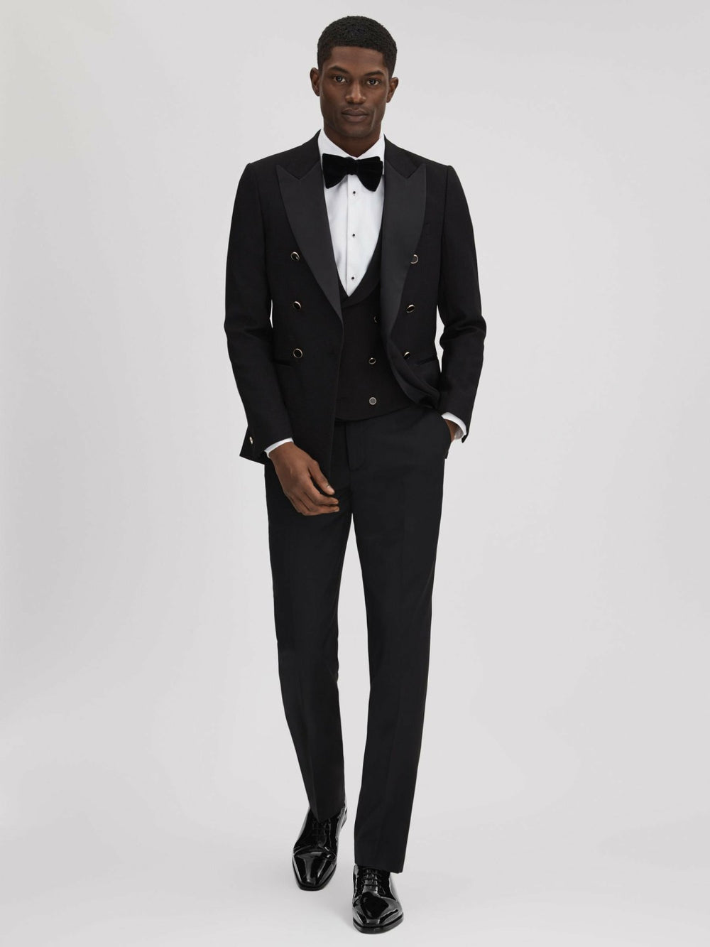 Reiss | Patent Leather Lace-Up Shoes in Black