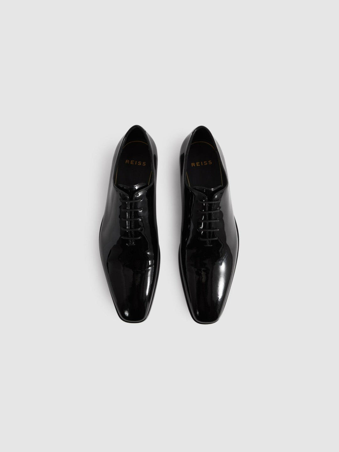 Reiss | Patent Leather Lace-Up Shoes in Black