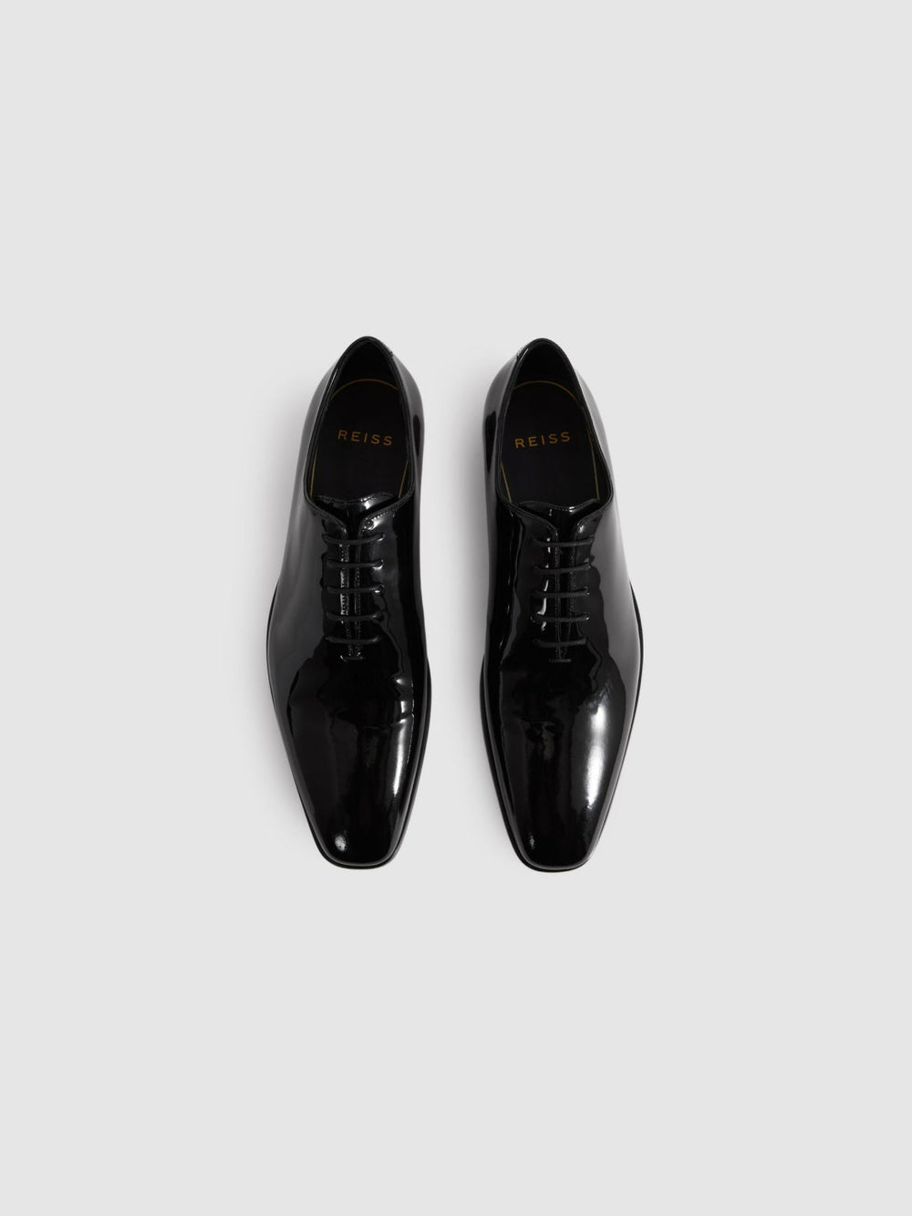 Reiss | Patent Leather Lace-Up Shoes in Black