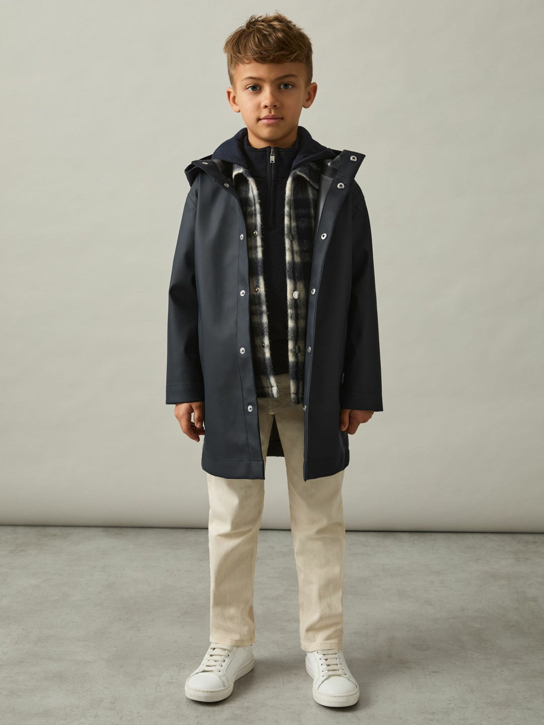 Reiss | 13-14 yrs Water Repellent Hooded Coat in Navy