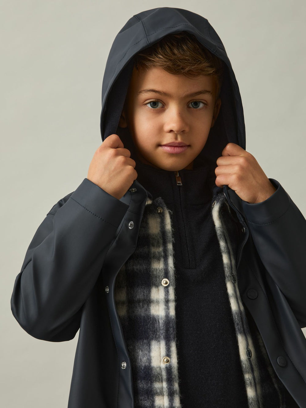 Reiss | 13-14 yrs Water Repellent Hooded Coat in Navy