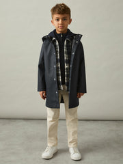 Reiss | 9-13 yrs Water Repellent Hooded Coat in Navy