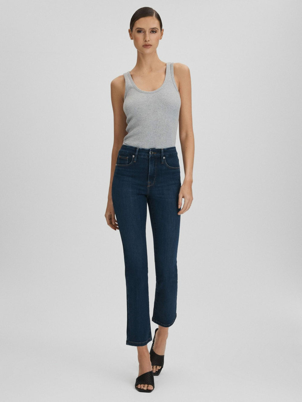 Reiss | Good American Slim Fit Cropped Jeans in Blue